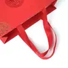 Bolsita de joyería roja brillante para bodas y compromisos, bolsa para recuerdos de boda, bolsa para regalos de agradecimiento de boda de papel texturizado
