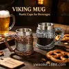 Taza de Cerveza con Relieve de Engranajes Steampunk Taza Vintage Desgastada con Cadena y Remaches Decoración de Escritorio Colección para Hombres