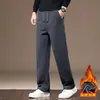 Comércio Exterior Outono e Inverno Calça de Tricô Sarja Grossa Calças Masculinas Emagrecedoras de Perna Reta Resistente a Arranhões de Alta Qualidade Resistente ao Desgaste Calças Casuais Masculinas