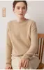 26 Otoño Invierno Nuevo Grueso Cuello Redondo 100% Cachemira Suéter Pulóver para Mujer Tejido Holgado Top de Capa Base