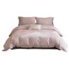 Malochi [charme espanhol] simples e elegante listrado pequeno luxo seda cama outono e inverno longo-fio algodão lixamento quatro peças conjunto