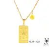 Moda INS nuevo collar para mujer colgante cuadrado tallado cadena para la clavícula chapado en acero inoxidable collar de oro real venta al por mayor