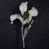 Planta de ramo textura resistente broche de Magnolia micro incrustado circonita accesorios para traje flor pin de ramillete femenino regalo