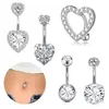 Anel de Umbigo de Aço Inoxidável Transfronteiriço Pingente de Borboleta Cravejado com Zircônia Unha de Umbigo Conjunto de Joias Sexy para Body Piercing