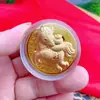 2026 Año del Caballo Lámina de Oro Imitación Monedas de Oro de la Suerte para Atraer Riqueza, Sobre Rojo para Madres, Bolsa de Terciopelo, Regalo de Bienestar para Transmisión en Vivo