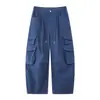 Yidao Vintage 2026 Otoño Nuevo Estilo Retro Japonés Ropa de Trabajo Lavada Multibolsillos Holgados Pierna Ancha Casual Pantalones