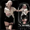 Zuitingfeng lencería sexy talla grande deseo puro sexy uniforme de secretaria OL falda bodycon profesional con correas para ceñir la cintura qqny