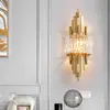 Lámpara de Pared de Cristal de Lujo Ligero para Dormitorio Mesita de Noche, Lámpara de Pared Minimalista Moderna Nórdica para Fondo de Sala de Estar, Luz de Vestíbulo de Villa de Lujo