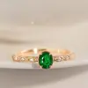 Nuevo Anillo de Turmalina en Polvo Natural de Alta Imitación Transfronterizo Estilo Japonés y Coreano Lujo Ligero Diseño de Nicho Anillo Abierto Versátil para Mujer