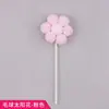 Flor pequeña decorativa pastel de cumpleaños bola de pelo girasol bola de pelo arreglo de banderines insertables fiesta fiesta mesa de postres adorno