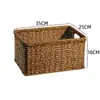 Cesta de Armazenamento Trançada A6L para Gabinete Doméstico, Mesa de Centro, Roupas, Lanches, Caixa de Armazenamento, Cesta Trançada de Rattan Sintético, Larga Europeia