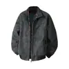 Roupas Masculinas Casa do Bordo / Jaqueta de Couro Forrada Xadrez Primavera e Outono, Simples Jaqueta Melard Desgastada Top