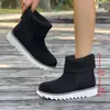 Botas de algodón para mujer de comercio exterior transfronterizo 2026 otoño e invierno nuevas estilo europeo y americano de tacón bajo punta redonda sin cordones botines cortos para mujer