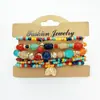 Juego de 7 piezas de joyería personalizada estilo europeo y americano, Pulsera bohemia de cuentas con colgante de hoja, Suministro de joyería Amazon