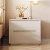 Mesita de noche de madera maciza de alta calidad, mueble auxiliar para dormitorio, instalación gratuita, estilo moderno simple, nuevo armario de almacenamiento, estilo de lujo ligero color crema