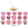 Mickey Mouse Transfer UV DTF Cristal Transparente Copo de Vidro com Adesivo 16oz Especial À Prova d'Água Resistente a Arranhões Atacado Transfronteiriço