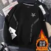Nueva Camiseta de Manga Larga con Cuello Redondo Otoño/Invierno 2025, Sudadera Gruesa Versátil de Moda con Forro Polar, Camiseta Básica para Hombre