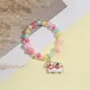Pulseiras Criativas de Desenho Animado para Crianças Pulseiras de Contas Coloridas Gelatina Pulseiras Fofas para Meninas Bebês Joias para Estudantes Acessórios de Pulseiras