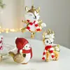 Novo Pingente de Plástico com Glitter Dourado Desenho Animado Decoração de Árvore de Natal Janela