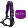 Alça de Corda Paracord para Garrafa de Água em Estoque Transfronteiriça, Manga Portátil para Copo Espacial, Alça de Transporte de Copo com Manga de Base de Silicone para Garrafa de Água Portátil ao Ar Livre