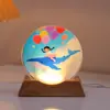 Luz de Noche de Cristal de Luna Adorno Luminoso Lámpara Creativa de Conejo Decoración de Escritorio de Dormitorio Luz Ambiental Regalo de Vacaciones