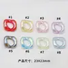 23x 23mm Acrílico Color Translúcido Cadena Aurora Accesorios para Pendientes Collar Pulsera Pasador Llavero DIY
