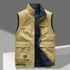 Chaleco Reversible 9860 para Hombre Algodón Puro Bolsillos Múltiples Primavera y Otoño Chaleco Fotografía al Aire Libre Chaleco Talla Grande para Hombre