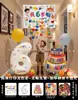 Decoración de Escena de Cumpleaños Lluvia de Globos para Cumpleaños Infantil Niño de 3 Años 2 Años Atmósfera de Ceremonia Tela Colgante para Niña Pequeña