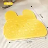 Cepillo para pies con forma de conejo de silicona, alfombrilla antideslizante para baño de pies con masaje para el baño, con ventosas para eliminar la piel muerta, una herramienta de baño conveniente para personas perezosas en la ducha