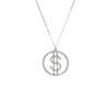 Colgante de Diamante Dólar Redondo de Personalidad Europea y Americana Collar con Símbolo de Dólar de Moda de Alto Sentido Venta Caliente de Amazon