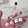 Lindo llavero de estrella KT con forma de corazón para niña, colgante de gatito de dibujos animados, accesorio para mochila para pareja y novia.