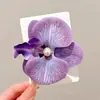 Pinza Floral para el Cabello de Playa para Mujer, Pinza Lateral de Gama Alta con Sentido de Atmósfera, Pinza de Flor de Phalaenopsis, Pinza Versátil para el Flequillo con un Toque de Lujo
