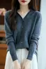 Cárdigan con capucha de punto premium transfronterizo 100% lana, sencillo y pulcro, adecuado tanto para llevar solo como en capas, ropa casual de primavera y otoño