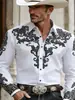 Amazon Camisa Vaquera Occidental de Manga Larga para Hombre Corte Slim Fit En Stock Modelo Nuevo Transfronterizo