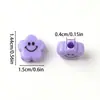 Cuentas de acrílico de color claro con diseño de flor de caricatura y cara sonriente, agujero recto, para cadena de teléfono DIY, colgante, accesorio pequeño, venta al por mayor