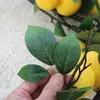 Simulación Fruta Limón Rama Verde Árbol Fruta Simple Fresco Decoración Sala de Estar Restaurante Props Toma Suave Fruta Falsa