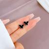 [Acero de titanio de cuerpo completo] Pendientes de mariposa de ágata con viento minimalista, pendientes fríos para hombres y mujeres, pendientes de banquete con temperamento de personalidad
