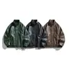 Chaqueta de Cuero PU con Solapa Estilo Maillard Retro Americano 2025 para Hombre, Nueva Chaqueta Corta de Cuero Cortavientos de Primavera