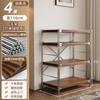 Yan En Estilo Antiguo Almacenamiento Acero y Madera De Pie Multicapa Sala de Estar Estantería de Almacenamiento Multifuncional Hogar Estantería de Almacenamiento en Capas