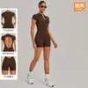 Conjunto de Yoga Transfronterizo con Media Cremallera y Espalda Descubierta, Mono de Fitness y Baile, Ajustado que Levanta los Glúteos, Mono de Yoga de una Sola Pieza 84057