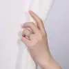 Anel de Moda Meio Círculo de Moissanita em Prata de Lei 925 Anel Simples de Fileira Design de Nicho Estilo Ins Versátil Estilo Quente Transfronteiriço