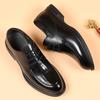 Capa Superior Piel de Vaca Otoño 2024 Nuevo Cuadros Estilo Británico Transpirable Vestido de Piel Genuina Zapatos de Cuero para Hombre para Negocios, Novio, Boda