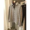 Camisa a Cuadros Vintage para Mujer 2026 Verano Nuevo Estilo Casual Capa Interior Ropa de Mujer Gruesa Forrada de Polar Camisa Francesa