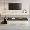 Mueble de TV de pie para sala de estar, nuevo modelo 2025, lujo ligero, gama alta, diseño moderno y minimalista, adecuado para apartamentos pequeños, mueble de TV y mesa de centro