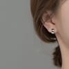 Pendientes Redondos Negros Elegantes con Aguja de Plata S925 para Hombres y Mujeres Estilo Coreano Pendientes Geométricos Anchos Simples Brillantes