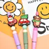 Venta Caliente Dibujos Animados Papá Noel Pegamento Suave de PVC Bolígrafo Cuentas DIY Creativo Árbol de Navidad Cuentas Cuentas de Enfoque Accesorios al por Mayor