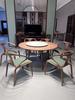 Mesa de Comedor y Sillas de Nogal Negro Norteamericano Combinación Minimalista Italiana Redonda de Madera de Ébano Mesa de Comedor de Madera Maciza Nuevo Restaurante Chino