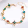 Joyería de Lujo Ligero Transfronteriza Europea y Americana, Collares Hip-Hop de Piedras Preciosas de Colores, Accesorios de Joyería para Mujer, Pulseras para Hombre de Circonita de Alta Gama