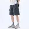 Shorts de trabalho masculinos finos de seda gelada para o verão, calças de comprimento médio de secagem rápida, novas calças retas soltas de cinco pontos para homens