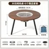 Mesa de Churrasqueira Portátil Dobrável para Churrasco ao Ar Livre Fogão de Churrasco para Pátio ao Ar Livre Mesa de Chá Piquenique Mesa de Madeira Maciça